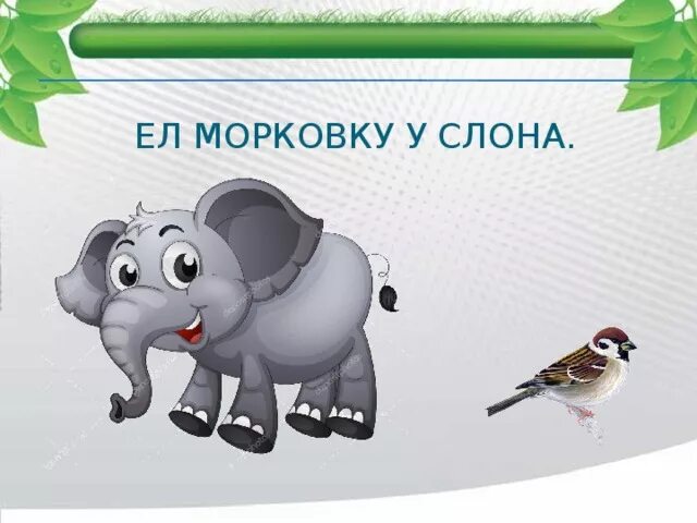 Где обедал воробей презентация 1 класс. Ел морковку у слона. слон и морковка. где обедал воробей ел морковку у слона. где обедал воробей иллюстрации ел морковку у слона.