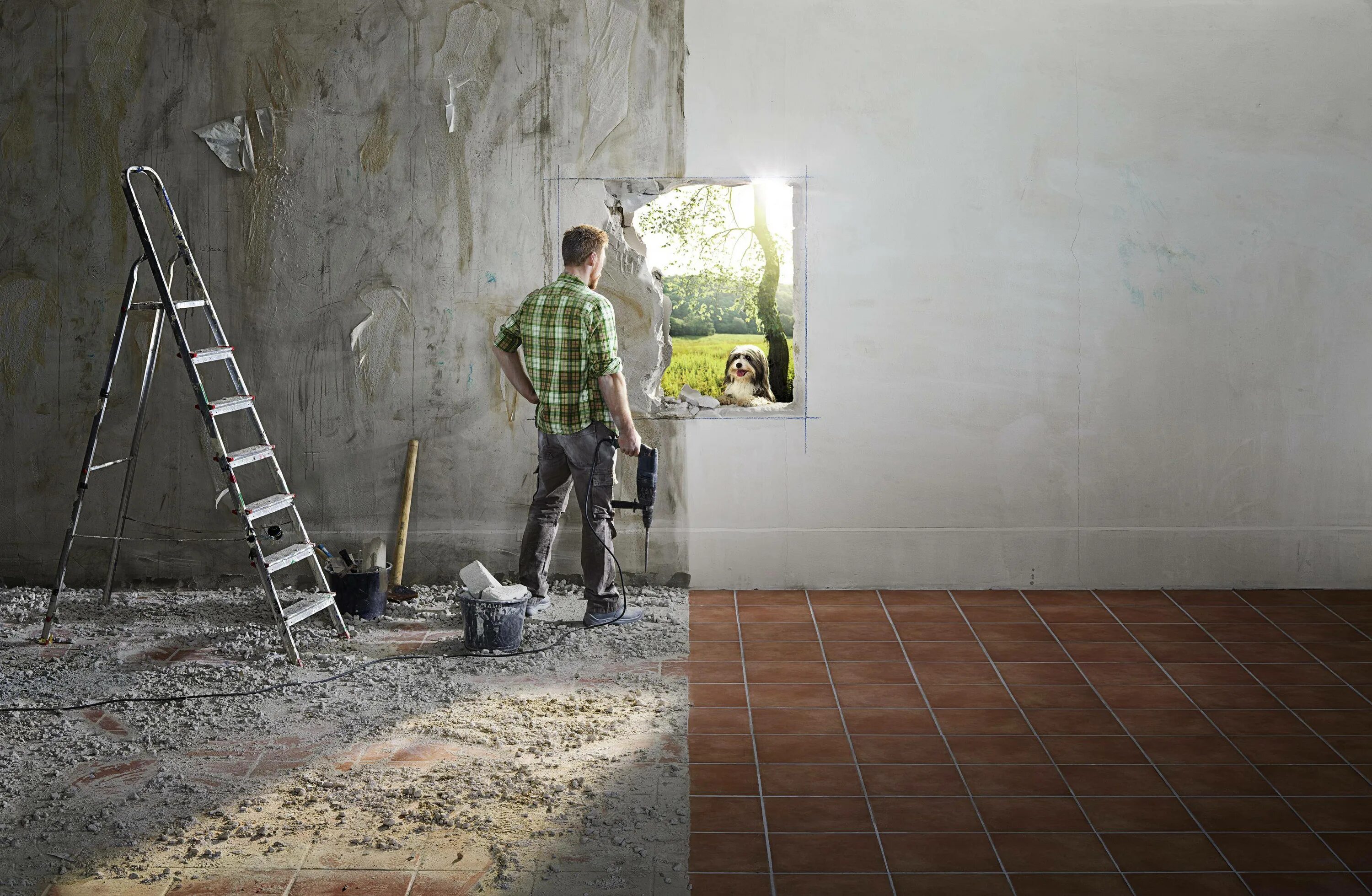 Безопасность при работе на высоте. Антресоль в производственном здании. Ремонтные работы в квартире. Плакаты стропальщика. Техника безопасности на стремянке.