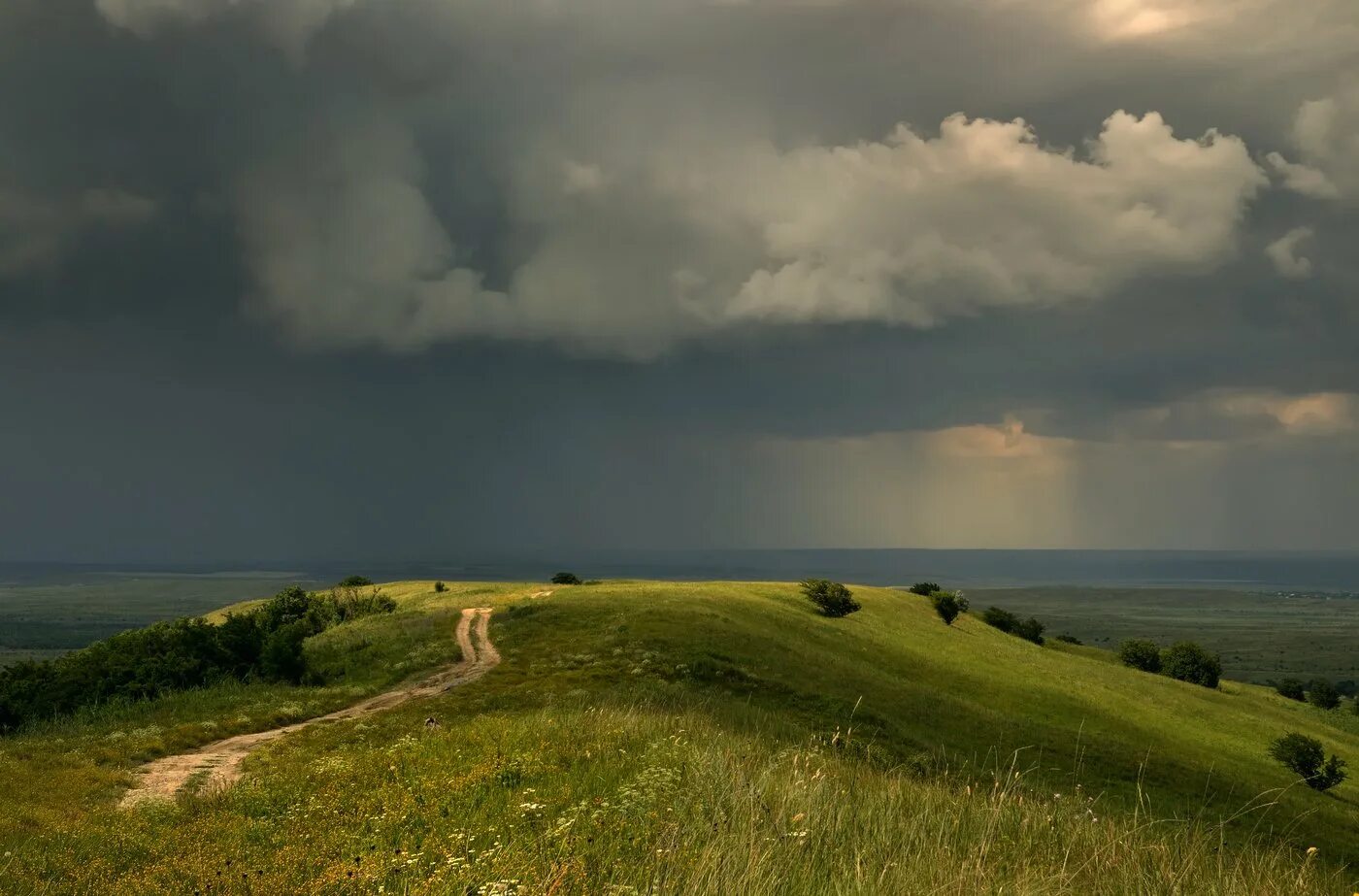 Вдали гремело. Природа перед грозой. Перед дождем. Пасмурный пейзаж. Грозовые тучи.