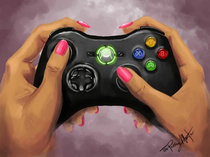 Gamer struggles gallery. Джойстик Xbox Art. Геймпад в руках. Девушка с джойстиком.