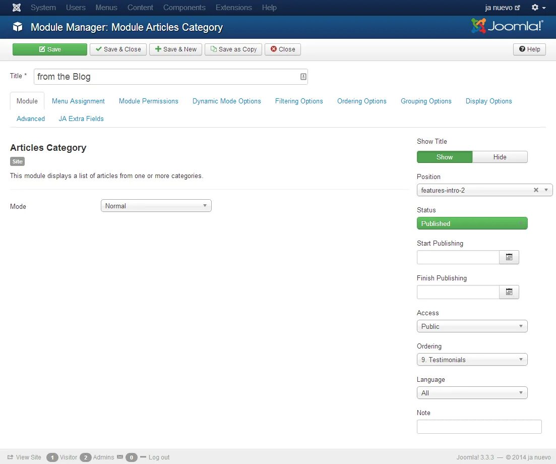 Content module