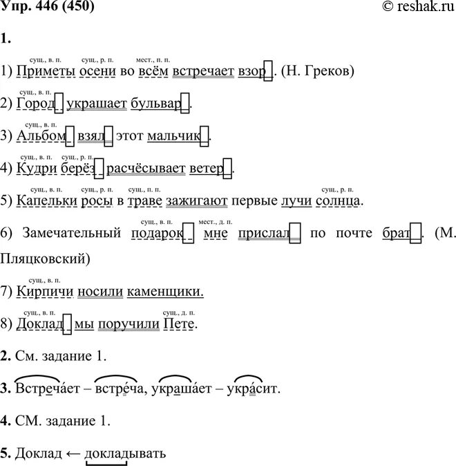 Составьте предложение по схемам подчеркните основы