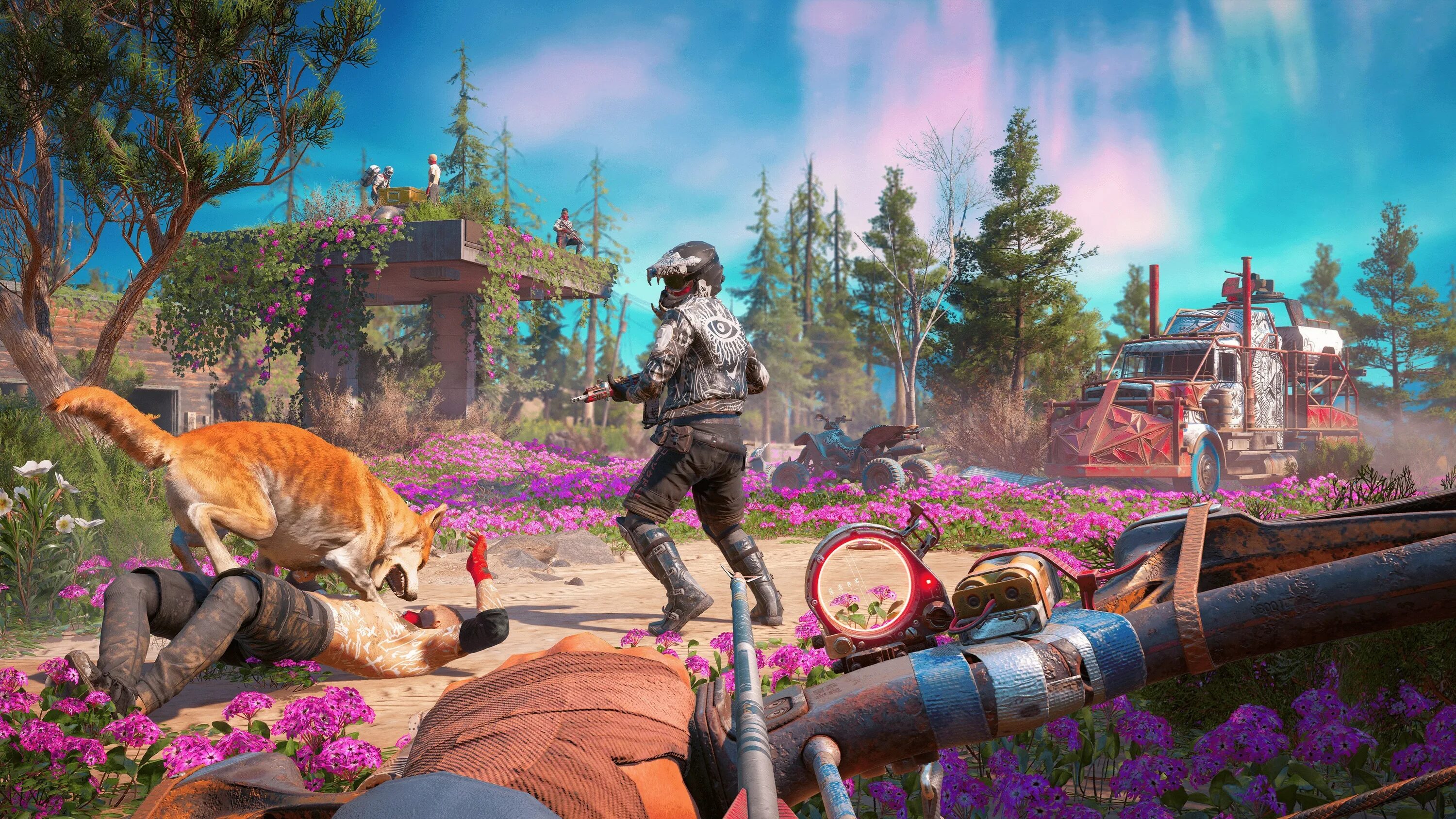 Розовые игры на пк. Far Cry New Dawn. Фар край Нью Доун. Far Cry New Dawn стрим. Фар край Нью давн геймплей.