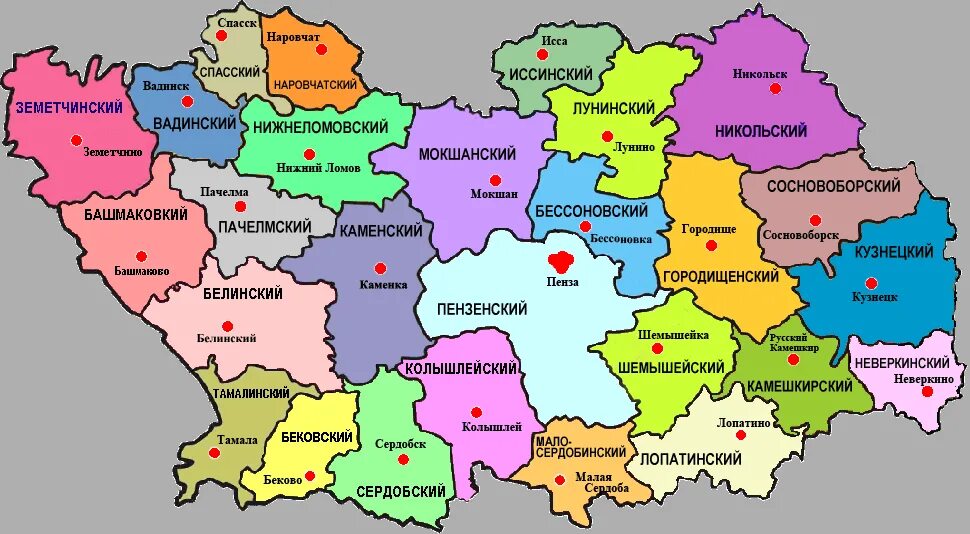 Где находится каком районе. Карта Пензенской области с районами. Карта Пензенской области по районам. Границы Пензенской области на карте. Пенза область карта районов.