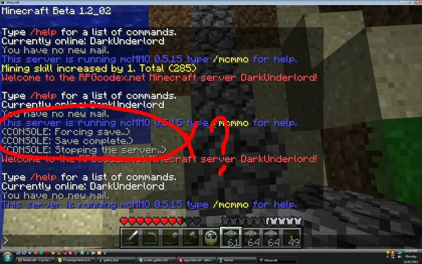 Crashed minecraft servers
