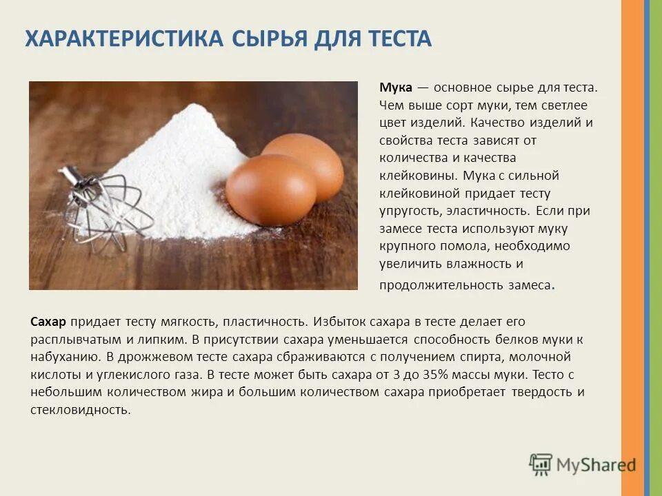 воздушное тесто с медом. крахмал. водопоглотительная способность муки. что ограничивает набухание клейковины в тесте. сахар придает тесту.