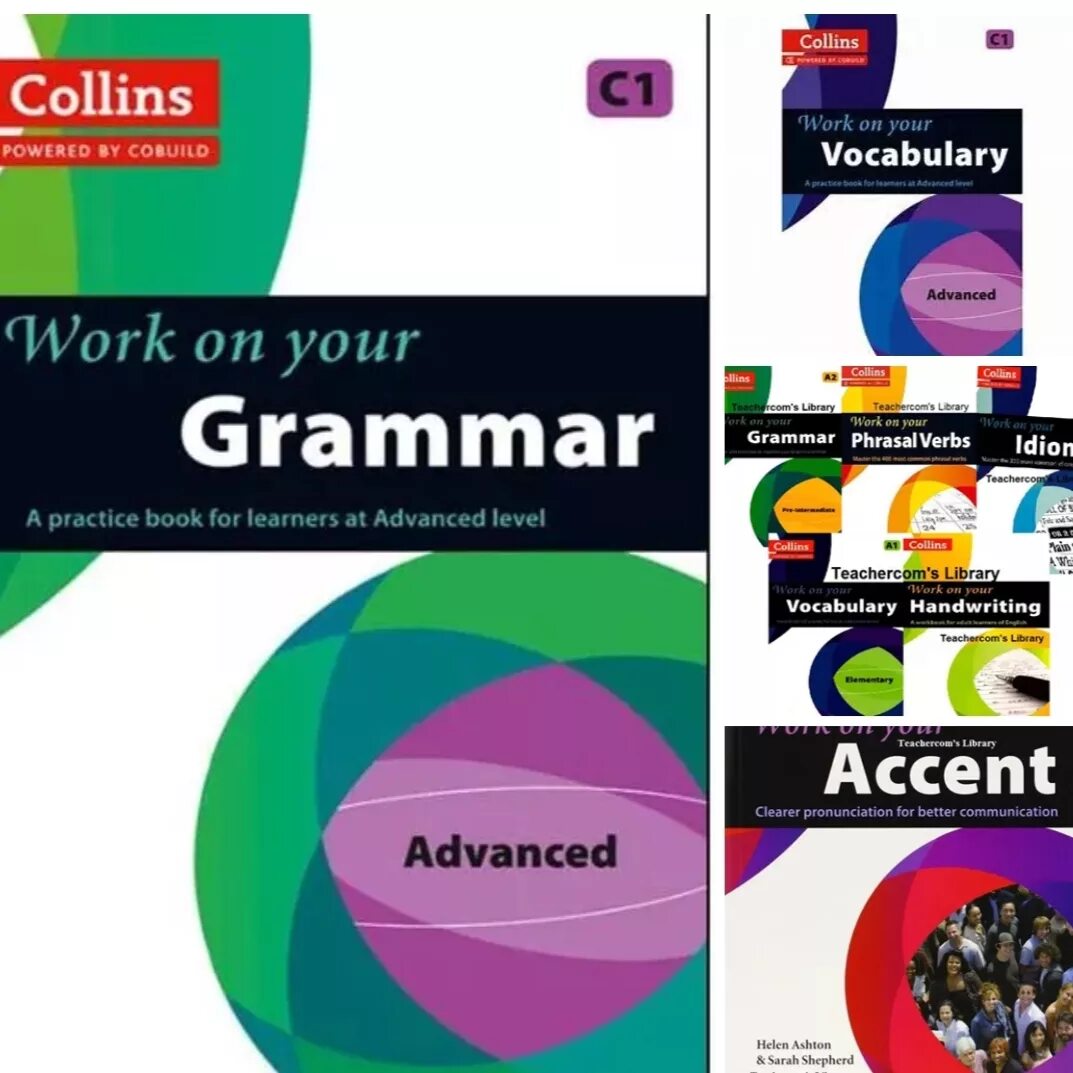 Collins work on your Grammar. Work on your Vocabulary. Collins work on your Vocabulary. Collins work on your Grammar Intermediate.