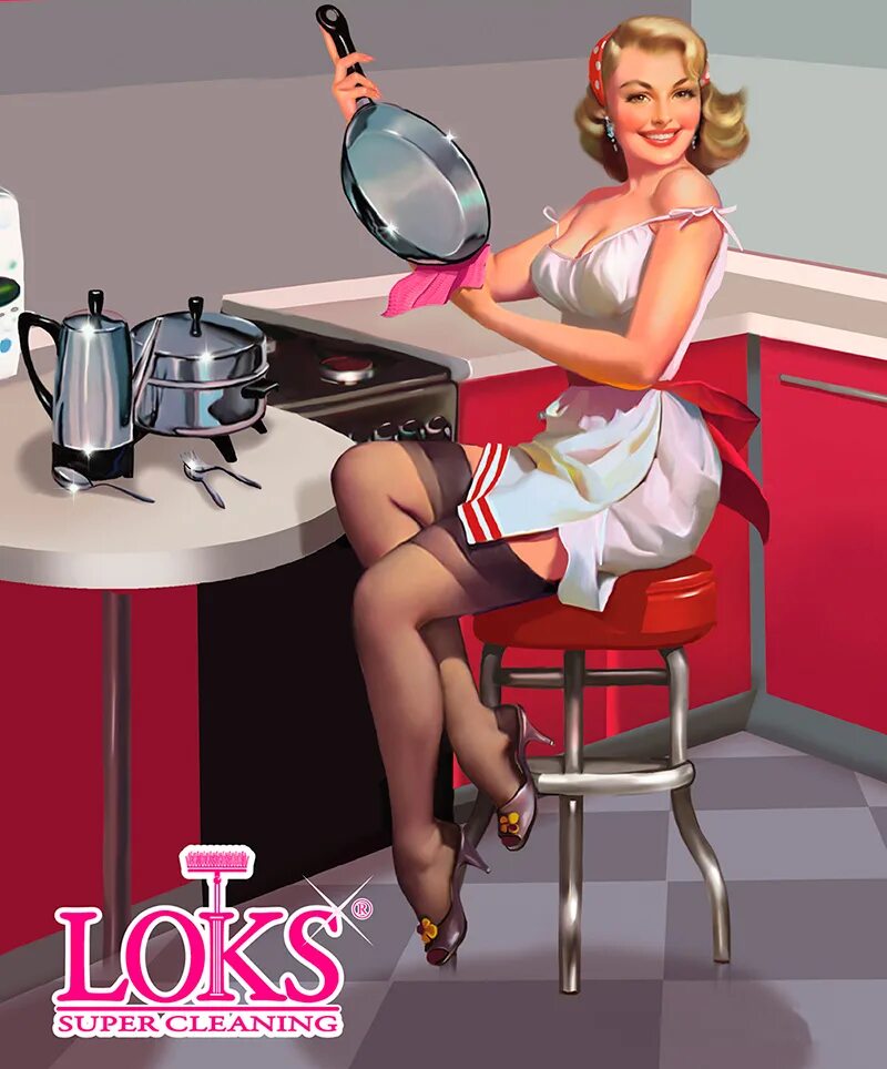Cleaning femdom. Девушки Рисованные на кухне. Открытка девушка на кухне. Пин ап девушка на кухне. Пинап женщина на кухне.