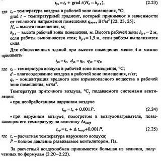 Естественной вентиляции температура воздуха