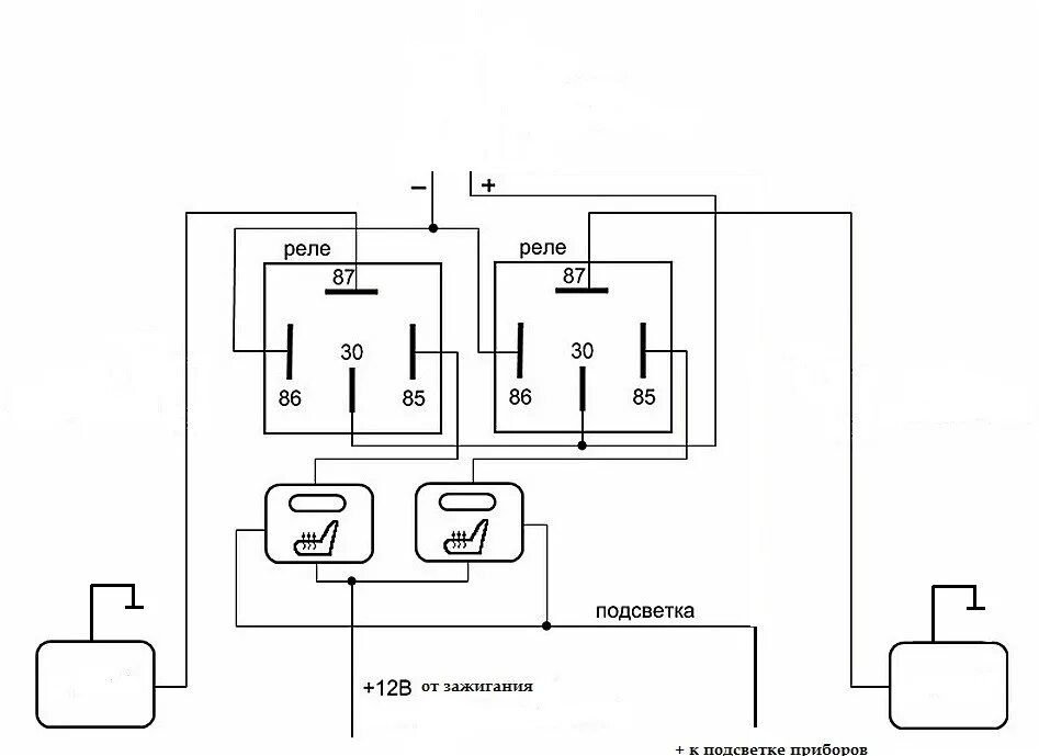 Обогрев сидений схема