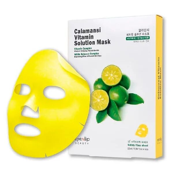 Маска для лица с витамином c. Eyenlip маска для лица тканевая витаминная calamansi vitamin solution mask 25мл. маска тканевая с экстрактом каламанси для лица 23 мл. farmstay тканевая маска - каламанси real essence mask - calamansi 1 шт.. lblg маска для лица тканевая витаминизированная lebelage vitamin solution mask 25г.