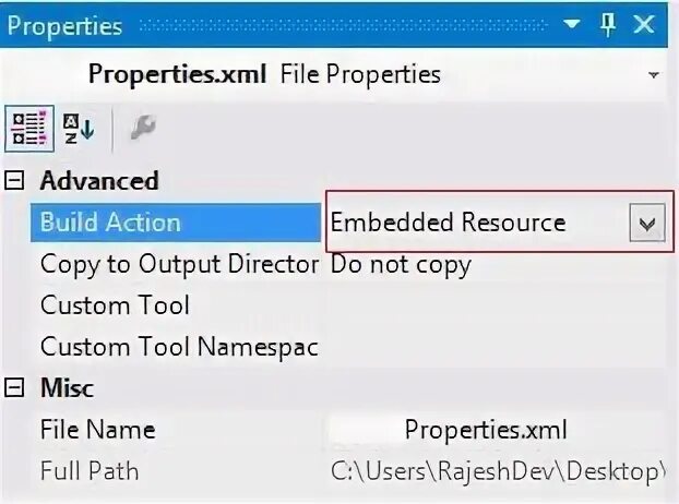 Properties.resources c#. Prop Action. Action properties