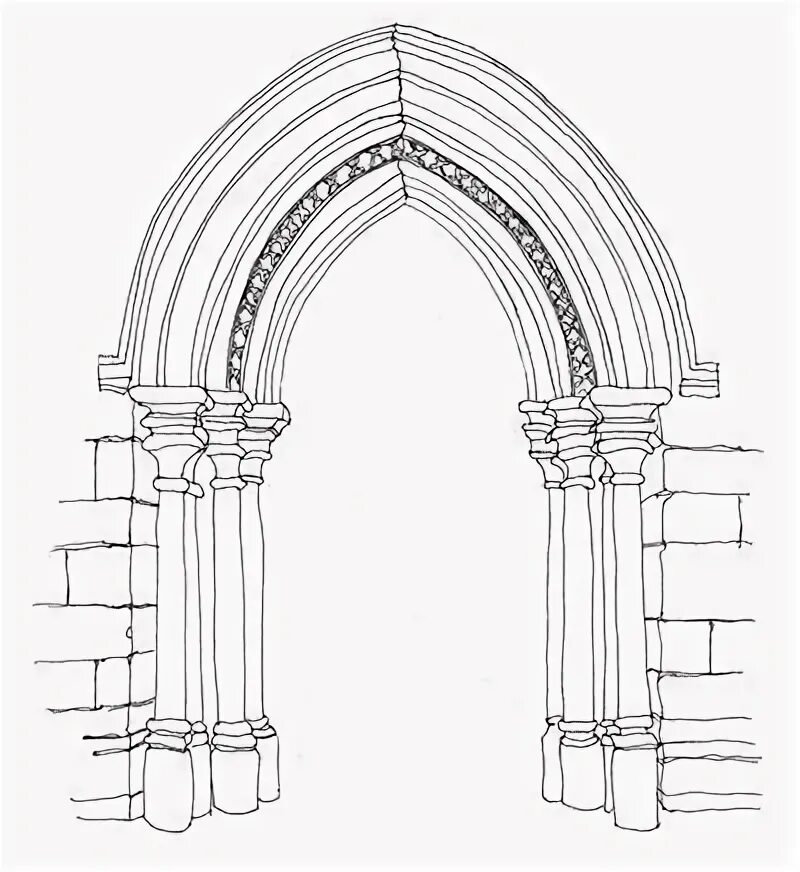 Арка нарисовать. Стрельчатые арки Готика контур. Стрельчатая арка в готической архитектуре. Стрельчатая арка Готика рисунок. Архитектура ланцетовидная арка.