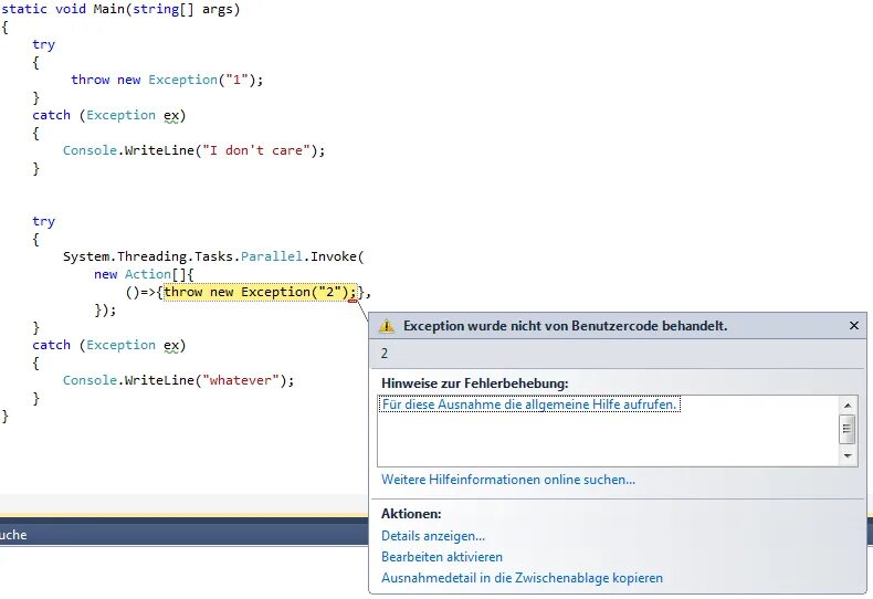 Throw new exception. Исключения в Visual Studio. Обработчик исключений в Visual Studio. Exception c#. Типы исключений c#.