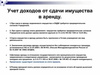 Учет сдачи в аренду недвижимости