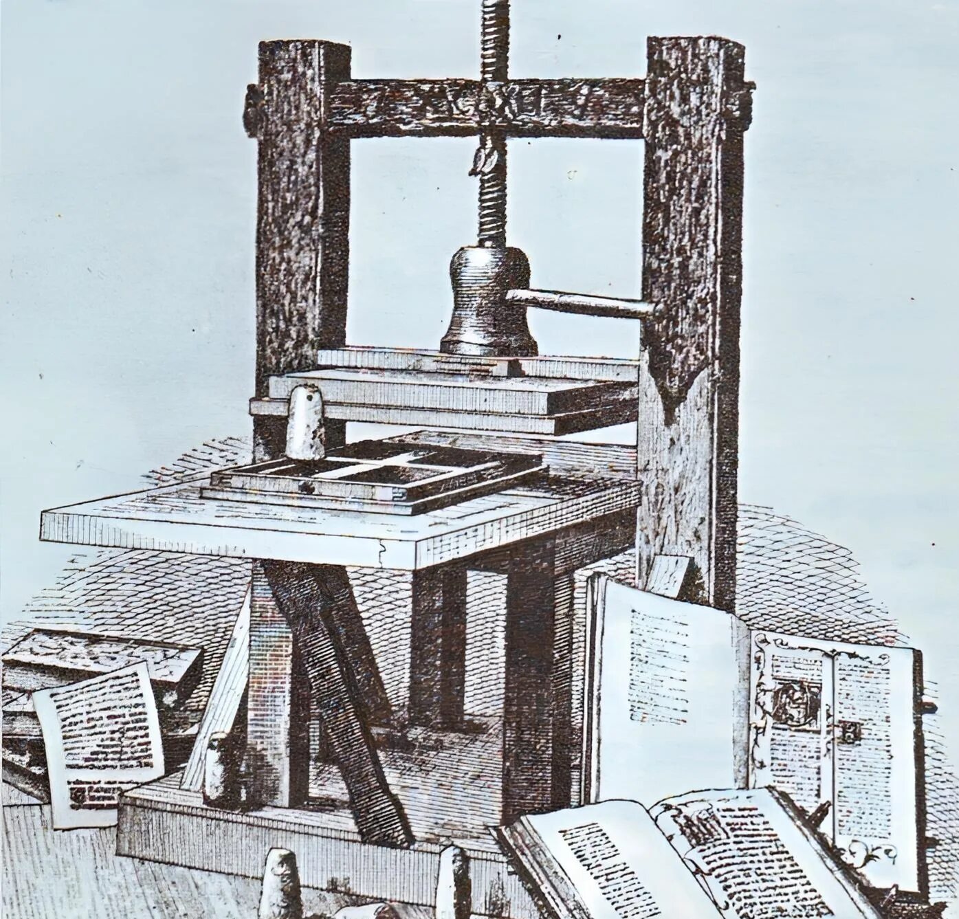 Первая печатная книга в типографии ивана федорова. Первый книгопечатный станок на Руси Ивана Федорова.