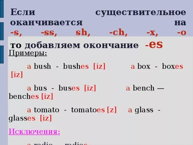 Употребите глаголы в форме множественного числа. Множественное число глаголов в английском с окончанием s. Окончания es и s в английском у существительных. Глаголы с окончанием s или es в английском языке. Окончания глаголов в английском языке.