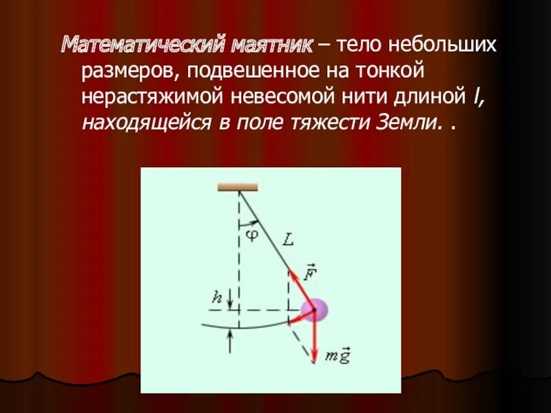 Движение маятника. Математический маятник. Фи математический маятник. Математический маятник определение. Колебания математического маятника.