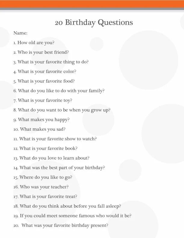 Questions about birthday party. Questions for birthday. questions about birthday. questions for kids about birthday. birthday discussion questions.