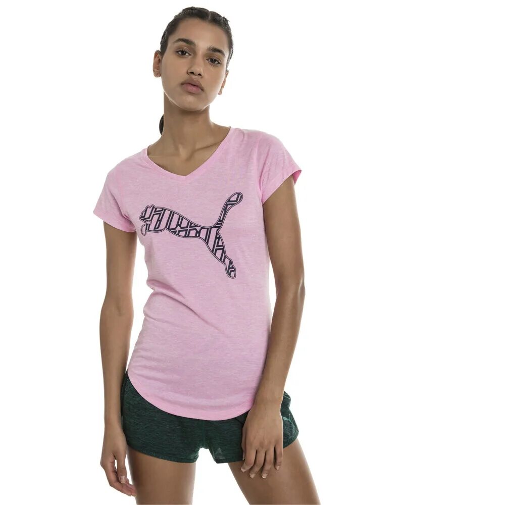 Майка женская Puma Heather Cat. Puma Cat Heather Tee. Puma футболка женская. Пума футболка женская розовая. Озон пума женская