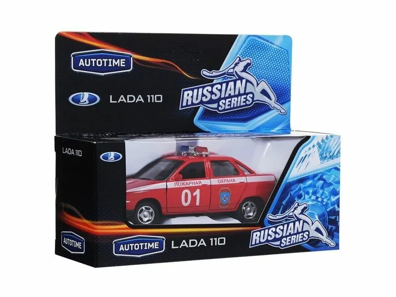Автотайм. Машинки autotime lada 110 пожарная охрана. модель машины autotime лада 2106. машинки автотайм лада 110 пожарная охрана. легковой автомобиль autotime (autogrand) lada 110 пожарная охрана (7866).