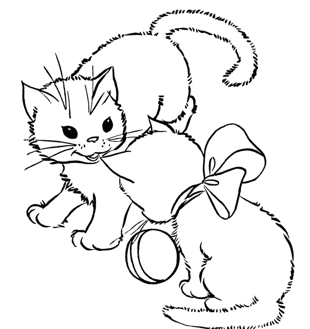Котенок. Раскраска. Раскраска. Котики. Раскраска кошка с котятами. Котенок раскраска для детей
