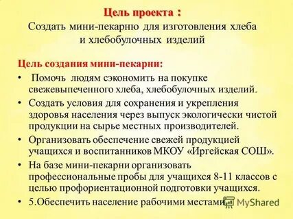 Цель открытия бизнеса