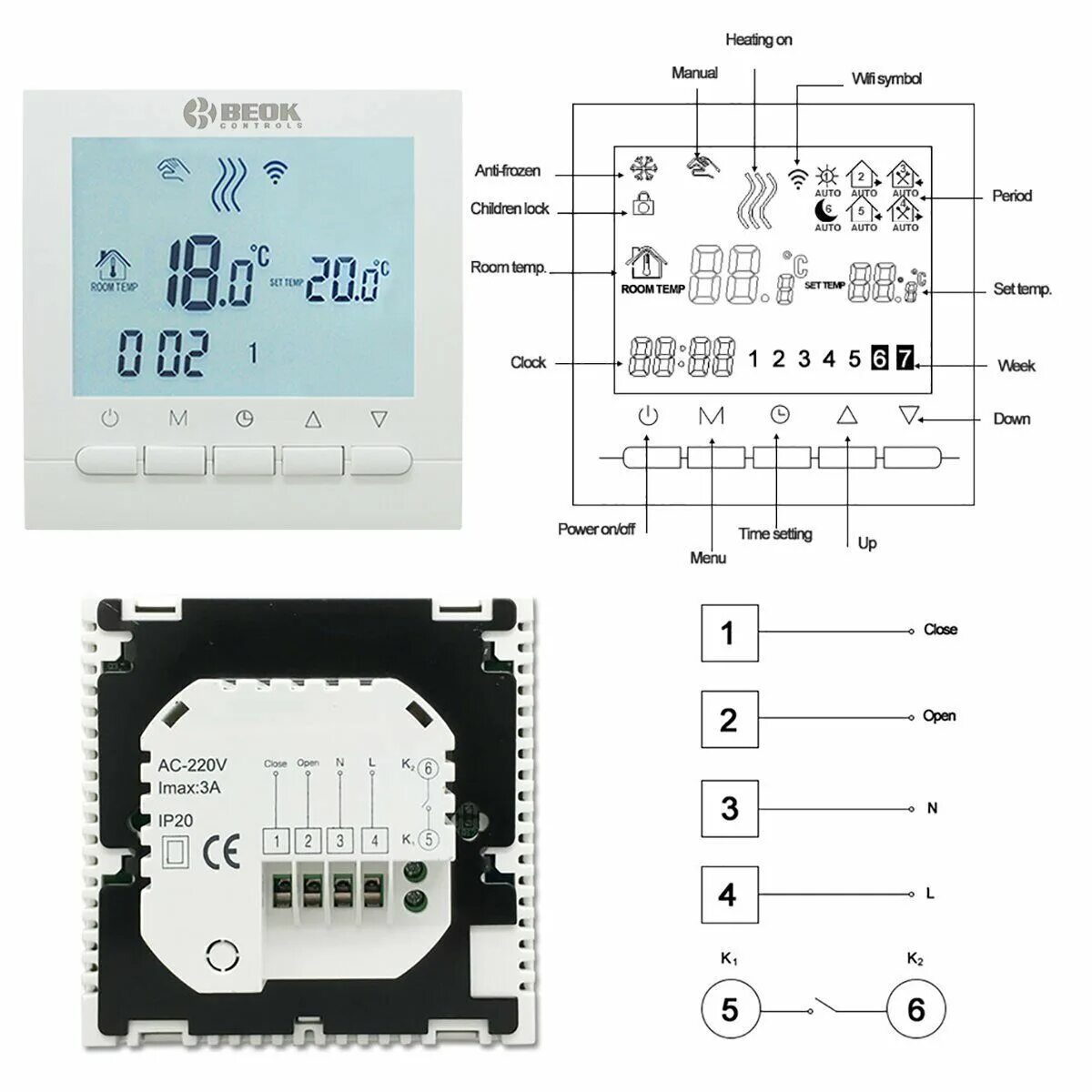 Beok термостат. Терморегулятор bot-313w-WH BEOK. Термостат BEOK bot-313wifi инструкция. Терморегулятор BEOK WIFI. Термостат BEOK WIFI.