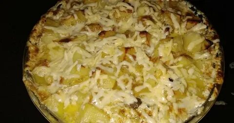 Картошка с грибами в сливках в духовке