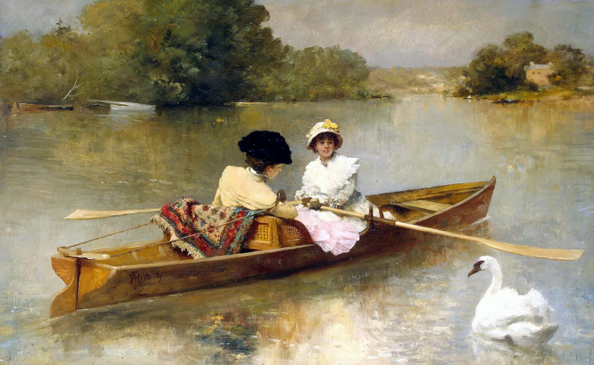Описание картины прогулка на лодке. Композиция "лето". Описание картины прогулка на лодке. Французский художник jules scalbert. Описание картины прогулка на лодке.