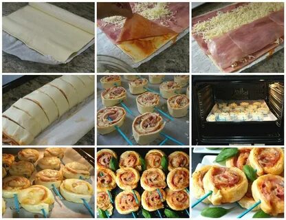 Слоеные пирожки с колбасой и сыром