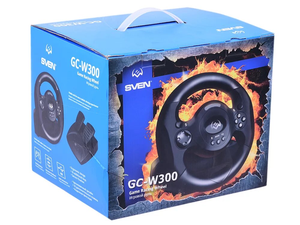 Как подключить gc w300. Sven gc-w300. руль sven gc-w300. gc w300 игровой руль. руль sven gc-w300, черный.