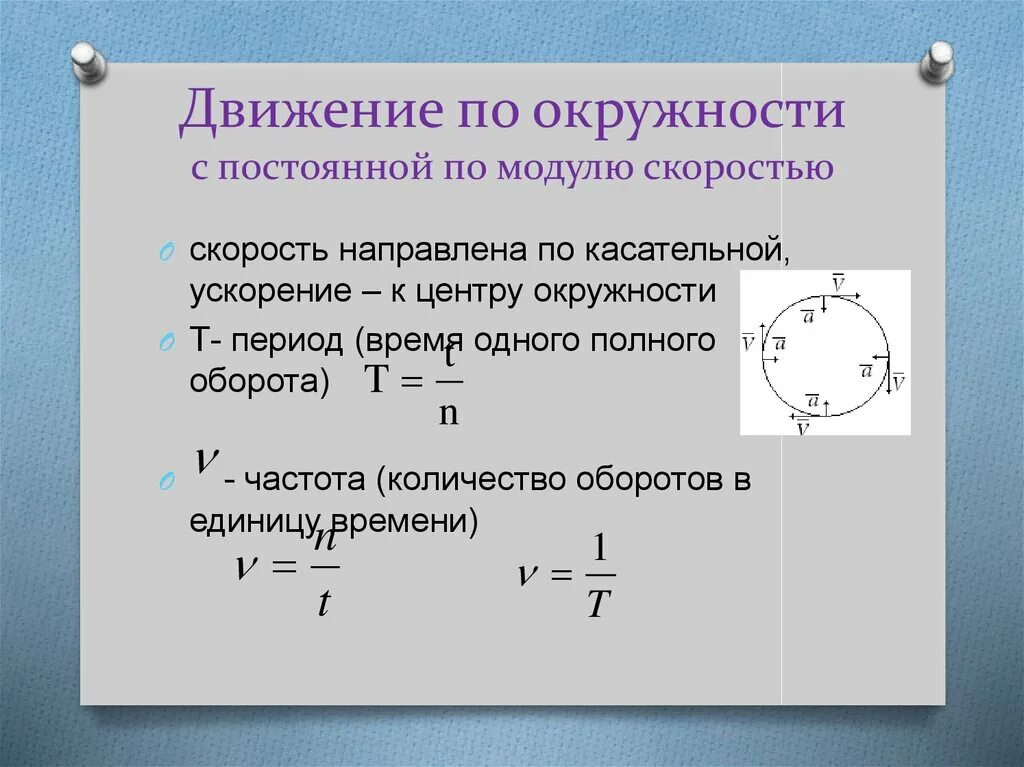 Модуль скорости движения по окружности