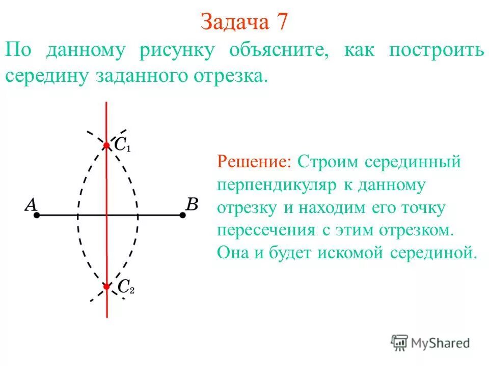 Построение перпендикуляра к прямой через точку не
