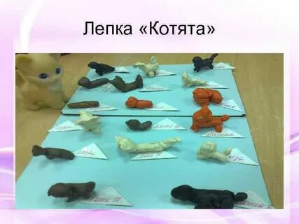 Лепка вторая младшая группа воробушки и кот