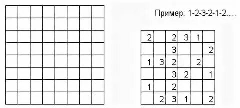 На квадратном поле 8х8 растут