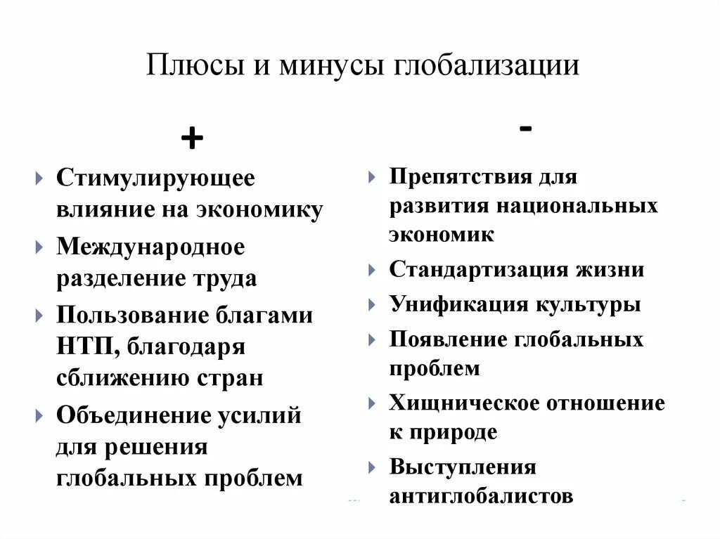 Плюсы и минусы глобализации в экономике. Плюсы и минусы мировой экономики. Последствия глобализации кратко. Глобальные проблемы человечества плюсы и минусы. Главные недостатки глобализации