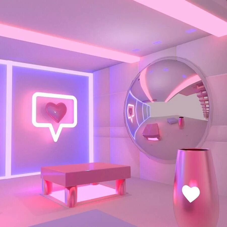 Розовый свет спать. Vaporwave комната. Неон в интерьере. Комната неон. Комната с розовой подсветкой.