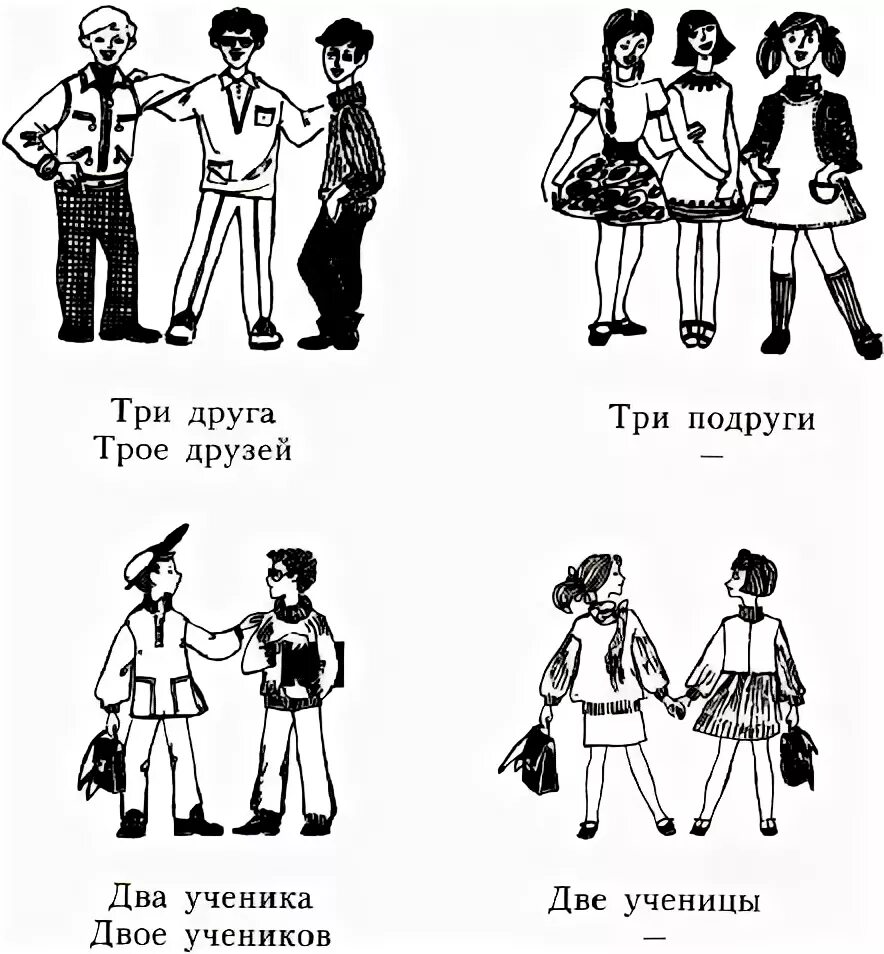 По двое по трое. Собирательные числительные рисунок. Двух или двоих. Троих или трех. Собирательные числительные примеры.