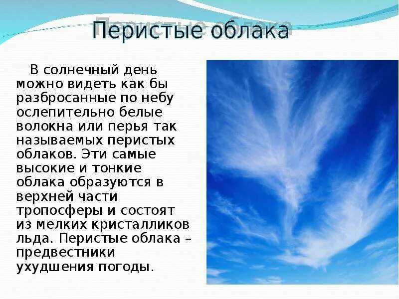 Перистые облака осадки. Сообщение о перистых облаках. Перистые волокнистые облака. Из чего состоят перистые облака. Облако для презентации.