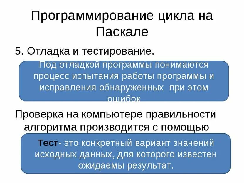 Программирование циклов тест