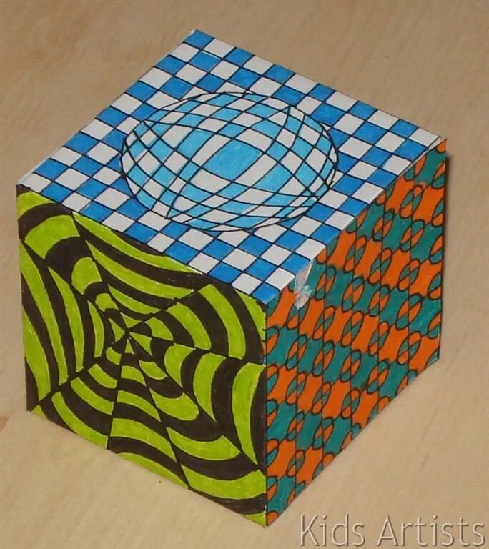Illusion Op art lessons, Art cube, Elementary art