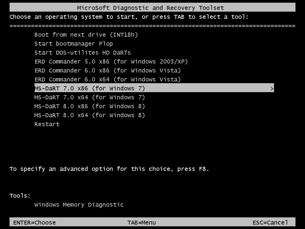 Specified start. Microsoft Diagnostic and Recovery toolset (MSDART). Bootmgr загрузчик. Windows с флешки + msdart7. Microsoft Dart.