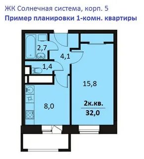 1 комнатные солнечный