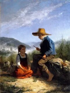The sunday school walk by albert anker