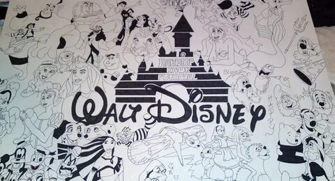 Disney collage drawing