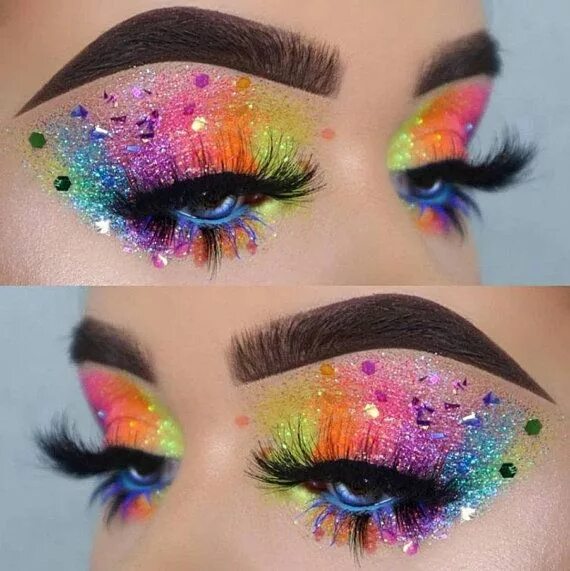 Pin on Makeup Rainbow makeup, Pride makeup, Smokey eye makeup