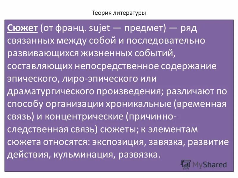 Вопросы теории литературы