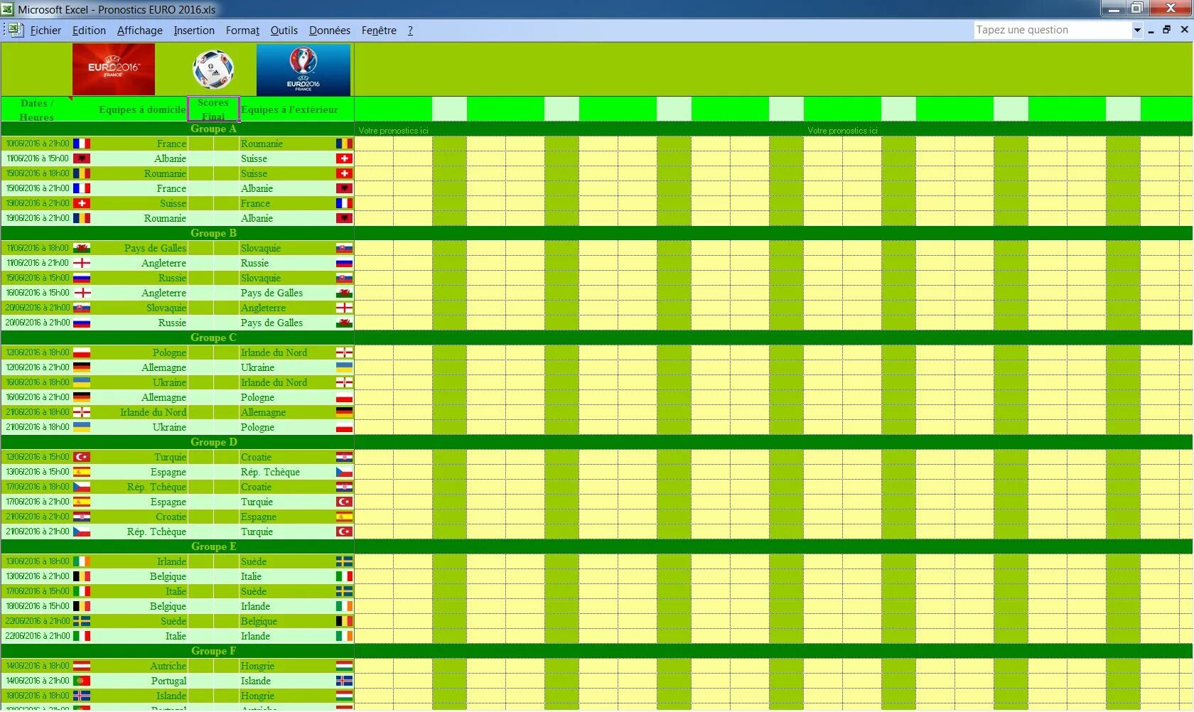 1 21 2016. FC pronostics 1x2.