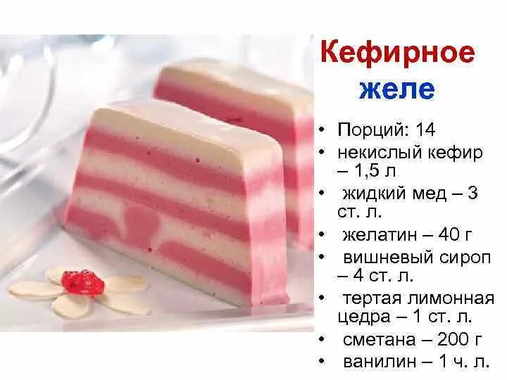 Кефирное желе. Желе на кефире. Некислый кефир. Желе 3 калории. Мдк 05.2004